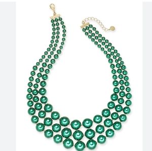 Charter Club Imitation Pearl Three row collar necklace